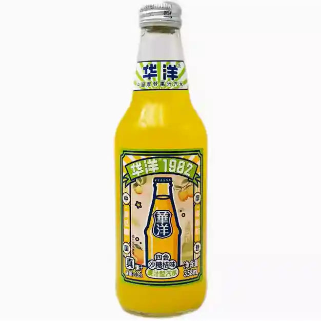 华洋1982 果汁汽水玻璃瓶四会砂糖桔汽水358毫升/Saft Soda