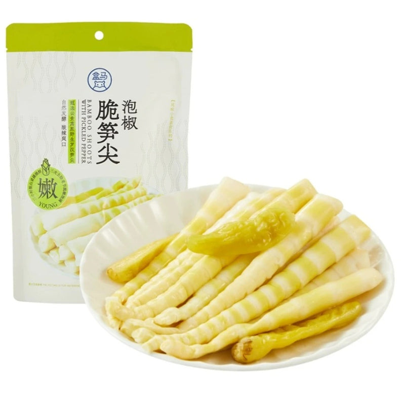 盒马 泡椒 脆笋尖 230克 /Eingelegter Bambussprossen mit Chili 230g FRESHIPPO