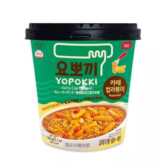 韩国永丰 拉面炒年糕 咖喱味 微波杯 145g/ Ramen mit Reiskuchen Yopokki Curry Geschmack 145g YOUNGPOONG