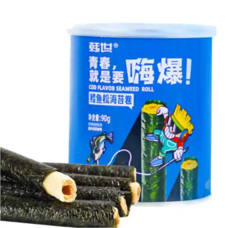 韩世 嗨爆 鳕鱼松海苔卷 90克 /Nori-Rolle Seetangrolle Kabeljau Geschmack 90g HS