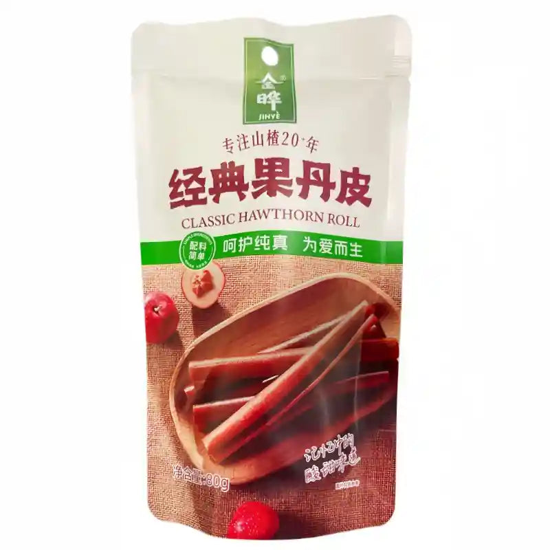 金晔 经典果丹皮 80克 /Klassische Weißdorn Fruchthaut Geleerolle 80g JinYe