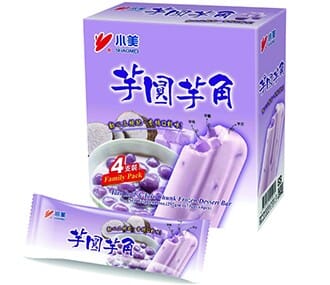 冰冻-Tiefgefroren! 小美 芋圆芋角冰激凌 四支 /Stieleis Taro Bällchen Stückchen 4*75g TW