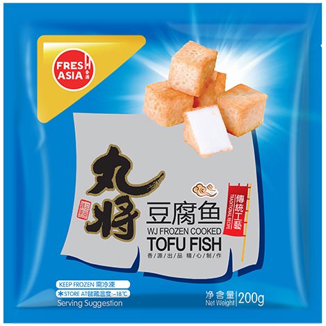 冰冻-Tiefgefroren! 香源 丸将 豆腐鱼 200克 / Gefrozen Gekocht Tofu Fisch 200g WJ