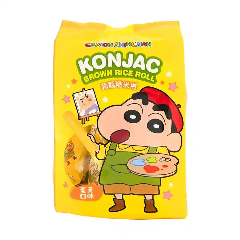北田 蜡笔小新 蒟蒻糙米卷 蛋黄 130克 /Crayon Shin- chan Konjak Braunreis Röllchen Eigeschmack 130g PEI TIEN