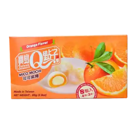 宝岛Q点子 可可麻薯 橙子味 80克 /Micro Mochi Orangengeschmack 80g TW