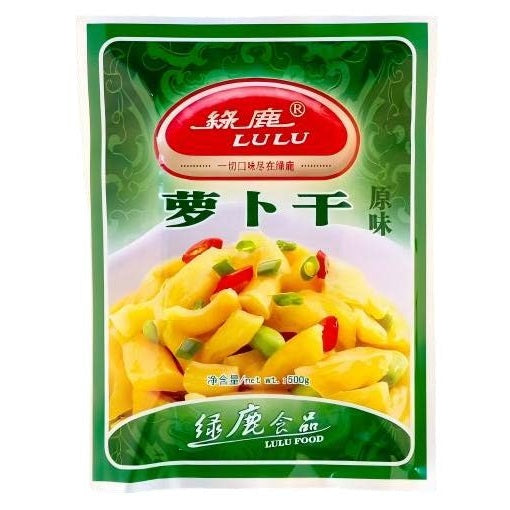 绿鹿 原味萝卜干 500克 /Getrockneter gesalzter Rettich Original 500g LVLU