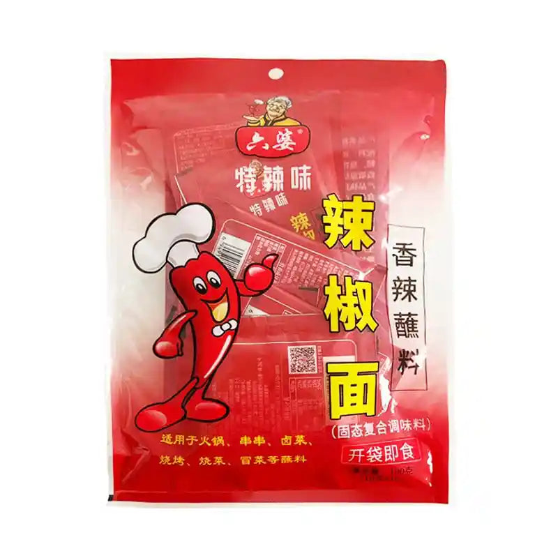 六婆 辣椒面 特辣 开袋即用 10小袋装/ Chili grob zerkleinerte sehr scharf 10x10g LIUPO