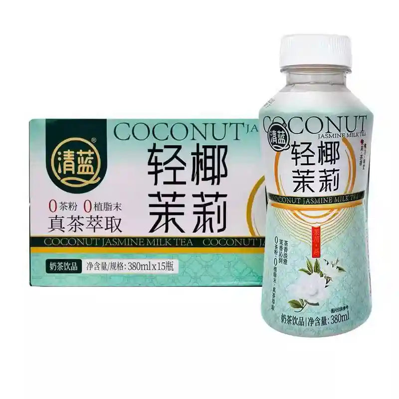 清蓝 奶茶 轻椰茉莉味 380毫升 /Milchtee mit Kokosnuss Jasmin Geschmack 380ml QINLAN
