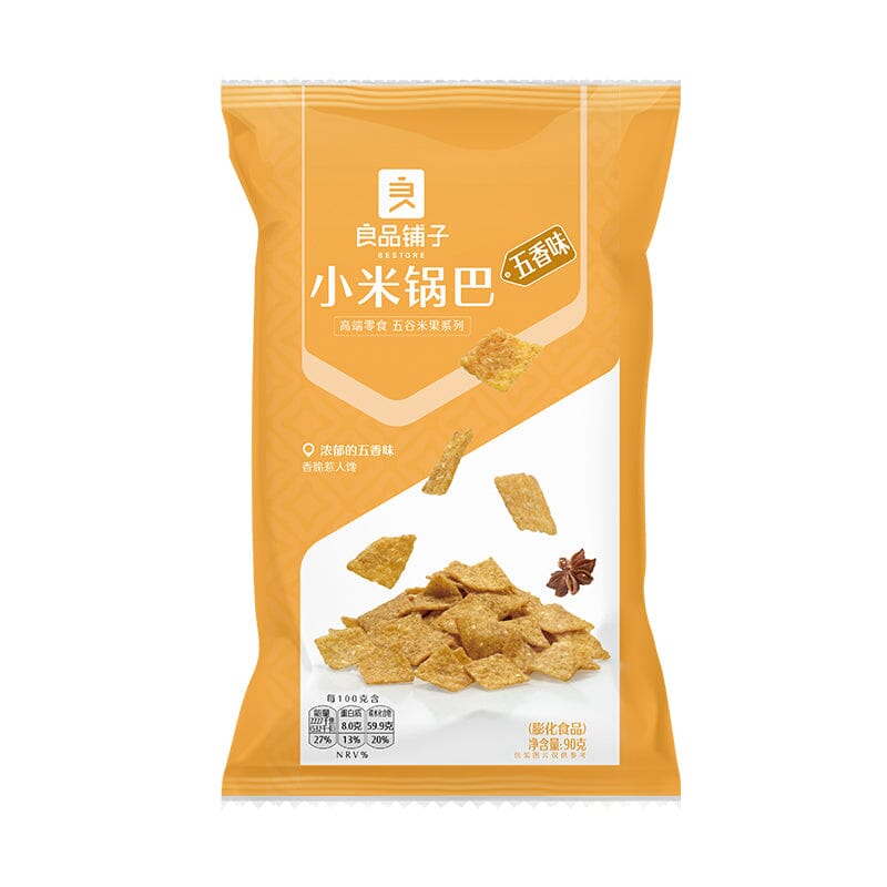 良品铺子 小米锅巴 五香味 90克 /Hirsechips mit chinesischen Fünf-Gewürzen 90g BESTORE