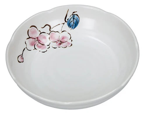 白瓷梅花盘 16.9厘米/ Schale Pfaumenblüten, φ 16,9 cm H 4,1 cm