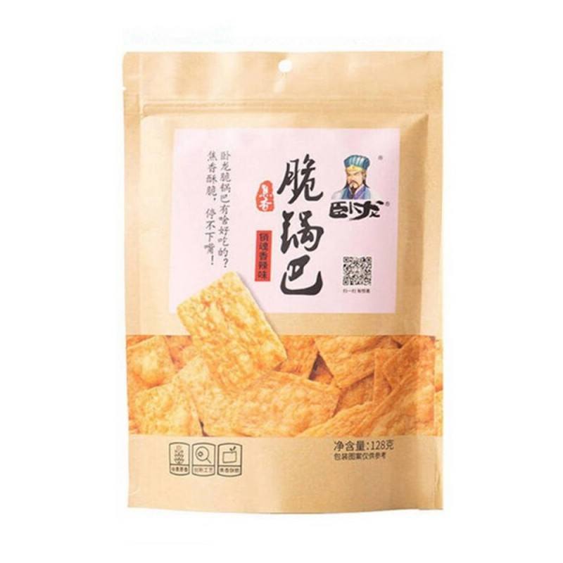 襄阳特产 卧龙 脆锅巴 销魂香辣味 128克 / Knuspriger Reiscracker Würziger Geschmack 128g WOLONG