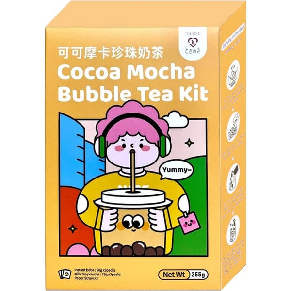 可可摩卡珍珠奶茶 套装 三份装 255克 /Bubble Tea Kit Cocoa Mocha Zum Selbermachen 3 Portionen 255g Tokimeki