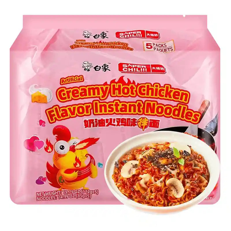 白象方便面 大辣娇 奶油火鸡拌面 五连包 / Cremige Nudeln mit Truthahngeschmack 560g BAIXIANG