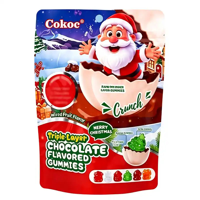 Cokoc 三层巧克力软糖 圣诞款 60克 /Dreischichtige Schoko Gummis Weihnachten Edition 60g Cokoc