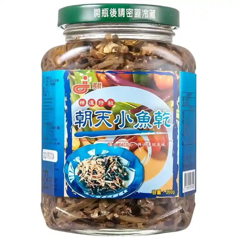 展群 朝天小鱼干 360克 /Chilisoße mit kleinem Fisch und Bergchili 360g