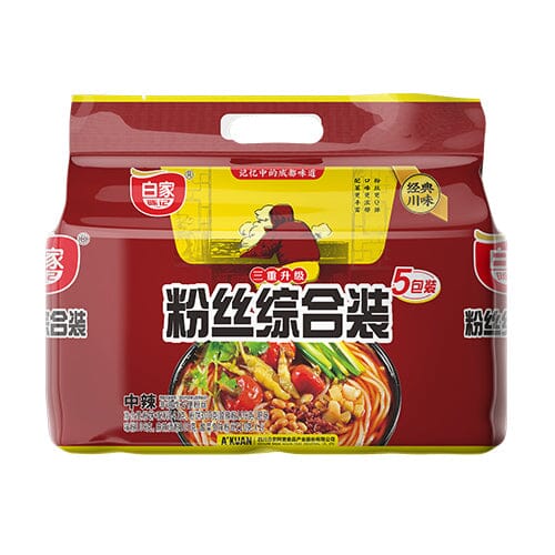白家 四川特色风味粉 综合装 五连包 / Süßkartorffelnudeln Mix 5er 533g BAIJIA