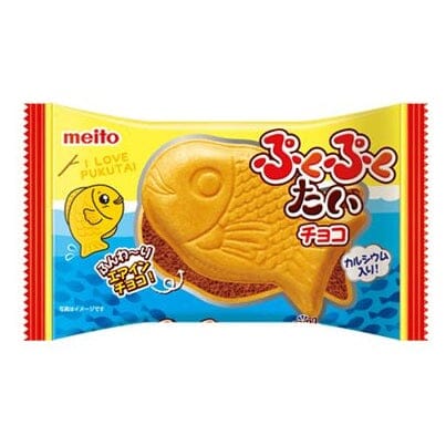 日本 鲷鱼烧夹心饼干 巧克力味 16.5克 /Japan PukupukuTai Air In Choco 16.5g Meito