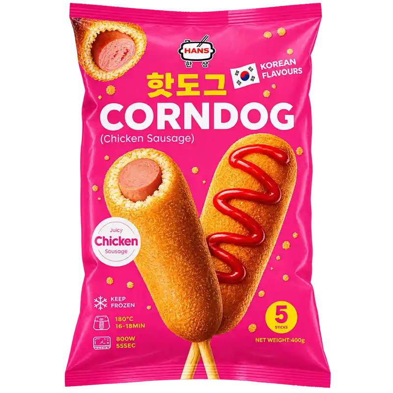 冰冻-Tiefgefroren! 汉斯 鸡肉热狗肠 400克 /Hot-Dog mit Hähnchen Würstchen 400g HANSS