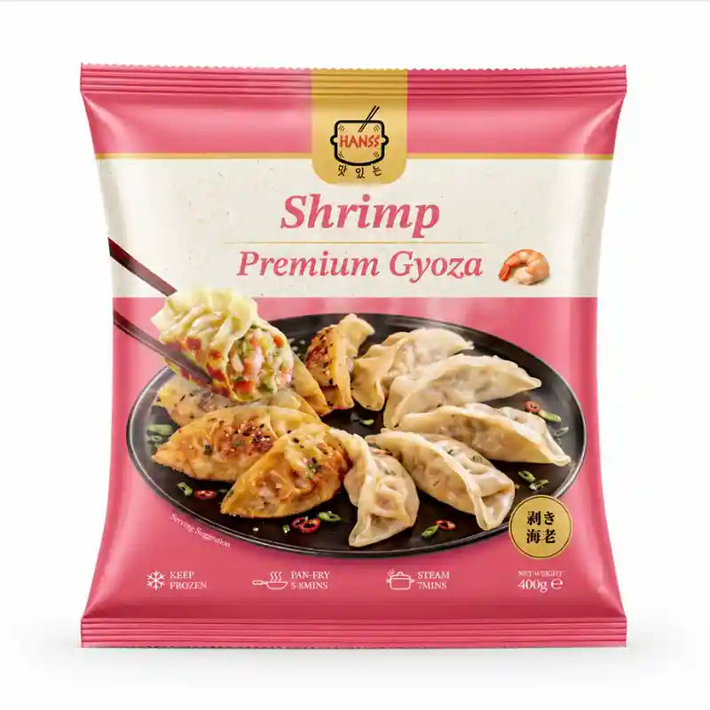 冰冻-Tiefgefroren! 汉斯 鲜虾蒸煎饺 400克 /Gyoza mit Garnelen Füllung 400g HANSS