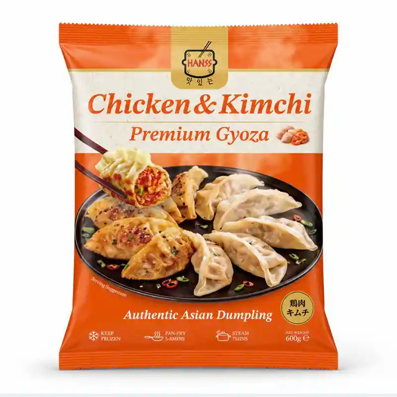 冰冻-Tiefgefroren! 汉斯 鸡肉泡菜蒸煎饺 600克 /Gyoza mit Hähnchen und Kimchi 600g HANSS