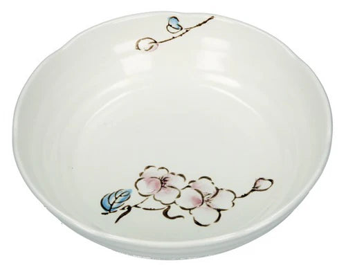 白瓷梅花深盘 圆 20.4厘米/ Schale Pfaumenblüten, φ 20,4 cm H 4,2 cm