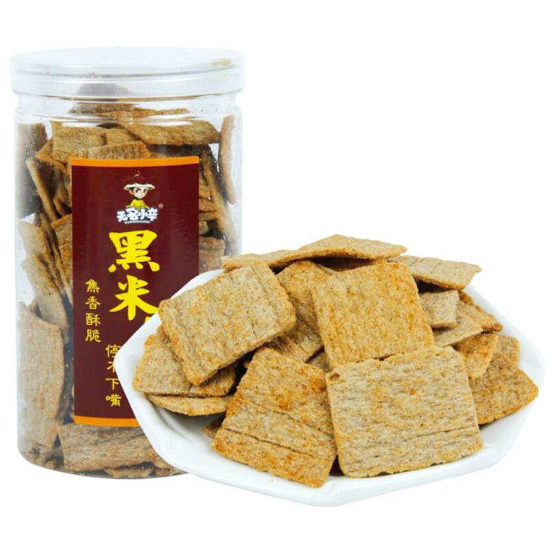 无名小卒 黑米锅巴 原味 210克 / Knuspriger Schwarzer Reis Reiscracker Original Geschmack 210g WMXZ