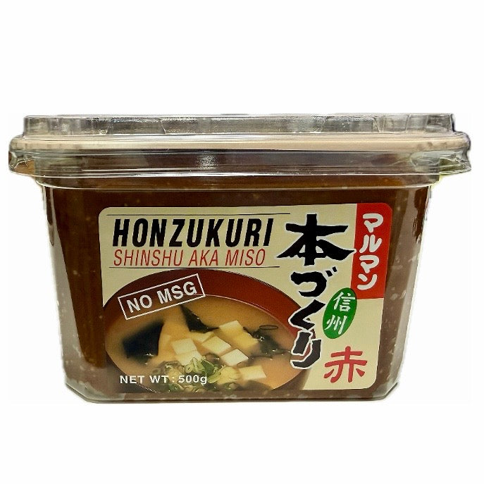 味增酱 深 不含味精/Shinshu Aka Miso ohne MSG dunkle 500g HONZUKURI