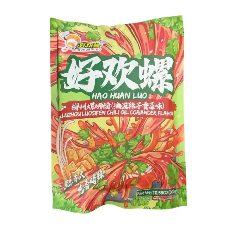 好欢螺 柳州螺蛳粉 油泼辣子香菜味 300克 /Reisnudeln mit Schneckensuppe Würziges Öl Koriander Geschmack 300g HAOHUANLUO