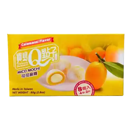 宝岛Q点子 可可麻薯 四季橘味 80克 /Micro Mochi Calamansi Geschmack 80g TW