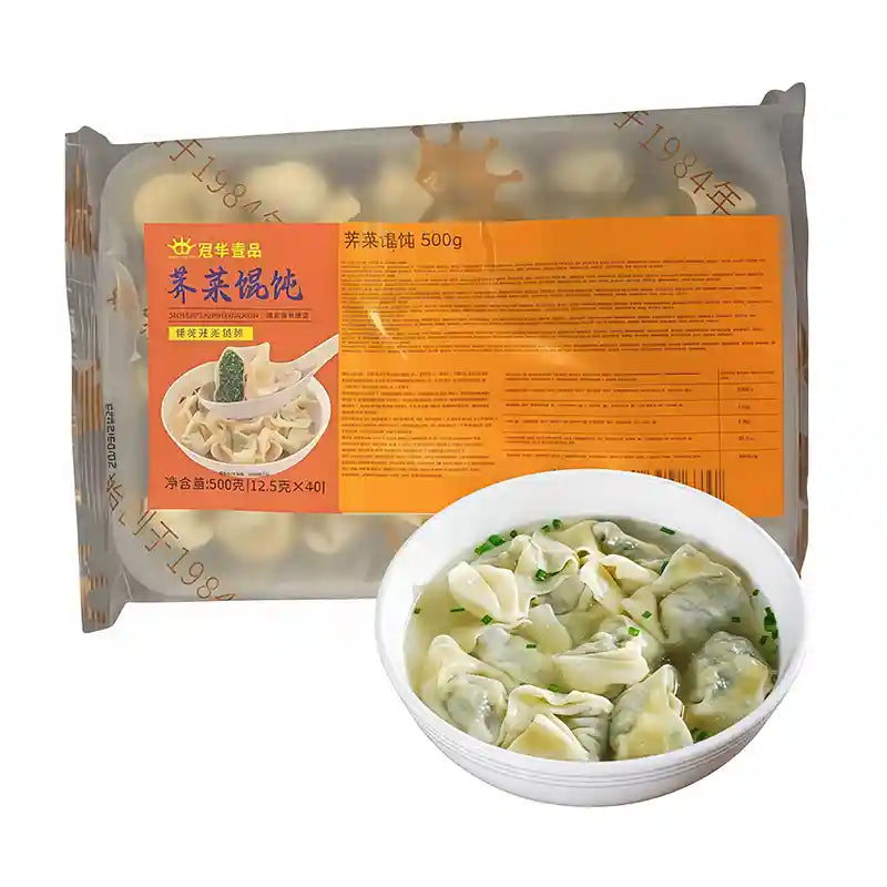 冰冻-Tiefgefroren! 冠华 老广州粤式 荠菜云吞 40个 /Wontons mit Hirtentäschel 12.5g*40 GUANHUA