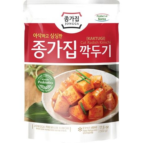 宗家府 韩国泡菜 辣萝卜块 500克 /Kaktuki Kimchi Rettich 500g JONGGA