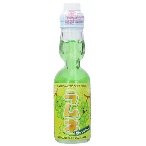 日本波子弹珠汽水 马斯喀特葡萄味 200毫升 /Hatakosen Ramune Muscat Geschmack 200ml Hatakosen
