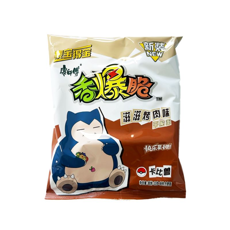 康师傅 香爆脆干脆面 滋滋烤肉味 33克 /Nudeln Snack mit Grillfleischgeschmack 33g XBC Master Kung