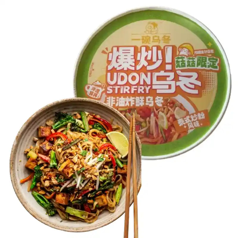 一碗乌冬 爆炒乌冬面 泰式炒粉风味 碗装 288克 /Instant Udon Nudeln Pad Thai Geschmack BOWL 288g Jinbaiwei