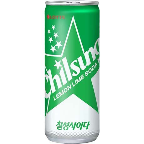 乐天 七星汽水 罐装 250毫升 /Soda Getränk Zitrone &amp; Limette Chilsung 250ml LOTTE