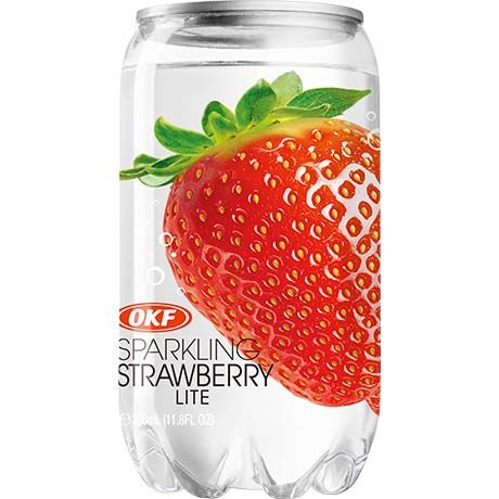 韩国OKF 草莓味汽水 罐装 350毫升 /Soda Getränk Erdbeer Dose 350ml OKF