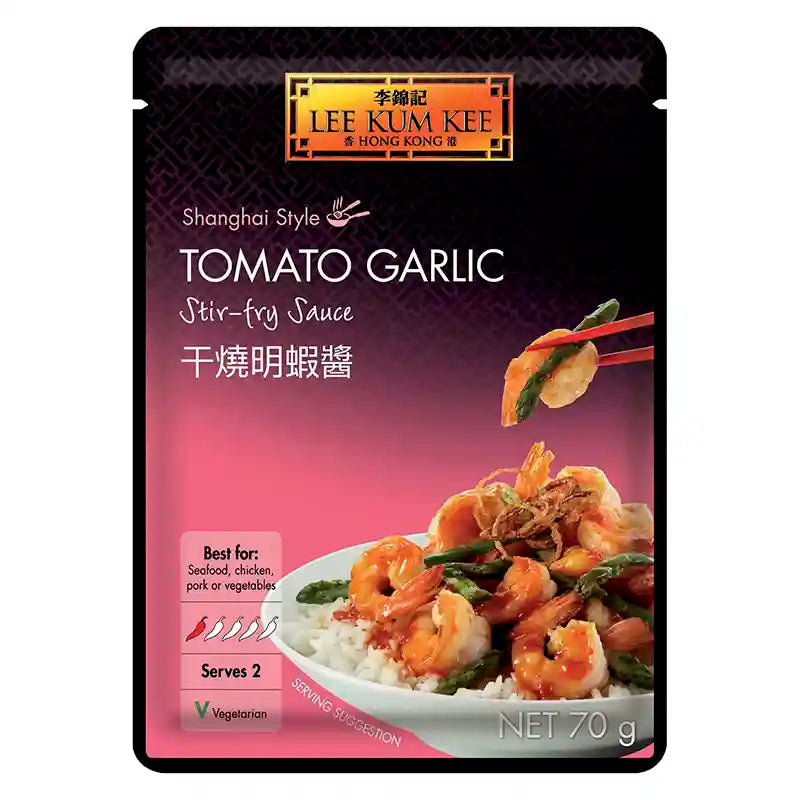 李锦记 干烧明虾酱 70克 /Sauce für Garnelen mit Knoblauch und Tomaten 70g LKK