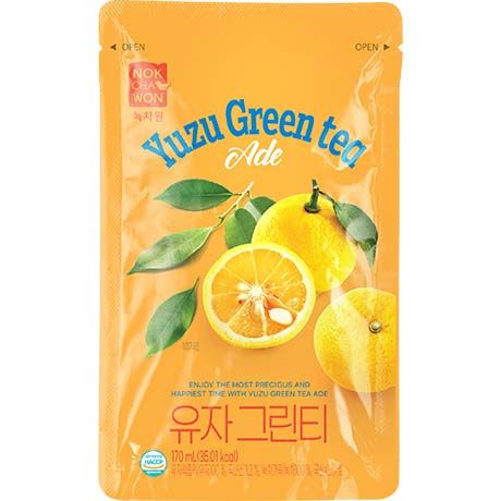 韩国 柚子绿茶 饮料 170毫升 /Koreanische Yuzu Grüner Tee Getränk Ade 170ml NOKCHAWON