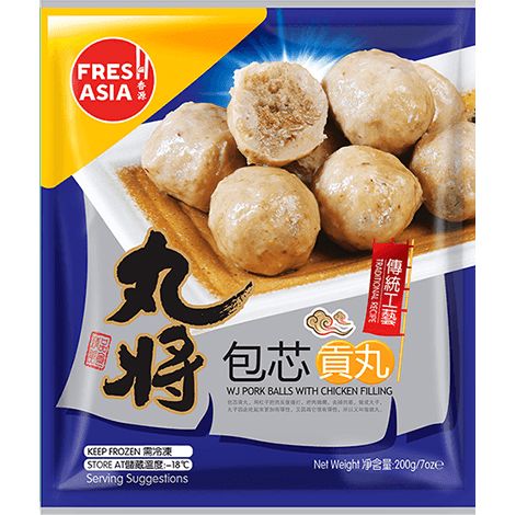 冰冻-Tiefgefroren! 香源 丸将 包心贡丸 200克 /Gefrorener Scheweine Kugel mit Hühnerfüllung 200g WJ