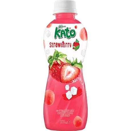 泰国椰果果肉饮料 草莓味 320毫升 /Erdbeersaft mit Nata De Coco 320ml KATO