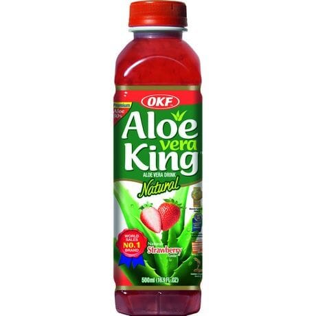 韩国芦荟饮料 草莓味 500毫升 /Aloe Vera Getränk Erdbeere Getränk 500ml OKF