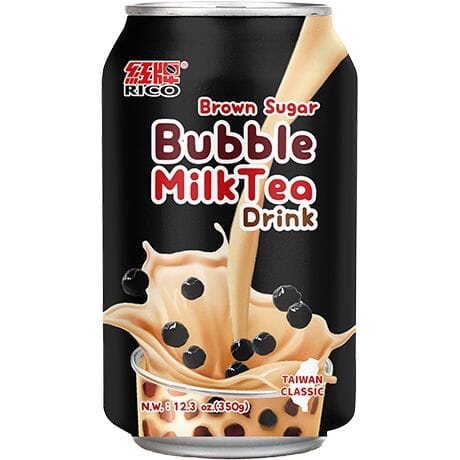 红牌 珍珠奶茶 黑糖口味 340毫升 /Bubble Milch Teegetränk Brauner Zucker 340ml RICO