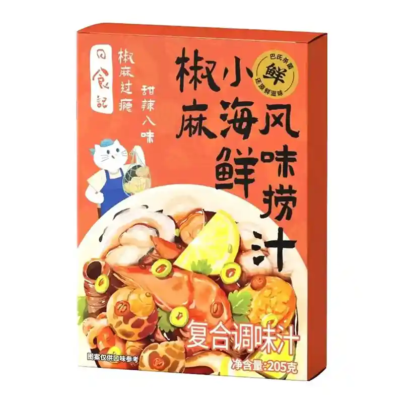 日食记 椒麻小海鲜 风味捞汁 205克 /Saucenmischung mit Sichuan Pfeffer &amp; Meeresfrüchte Geschmack 205g RISHIJI