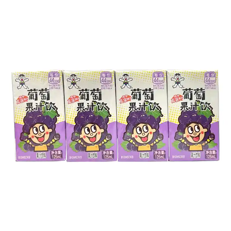 旺旺 葡萄果汁饮料 四联包 125毫升*4 /Traubensaftgetränk 4er-Pack 125ml x4 WANT WANT