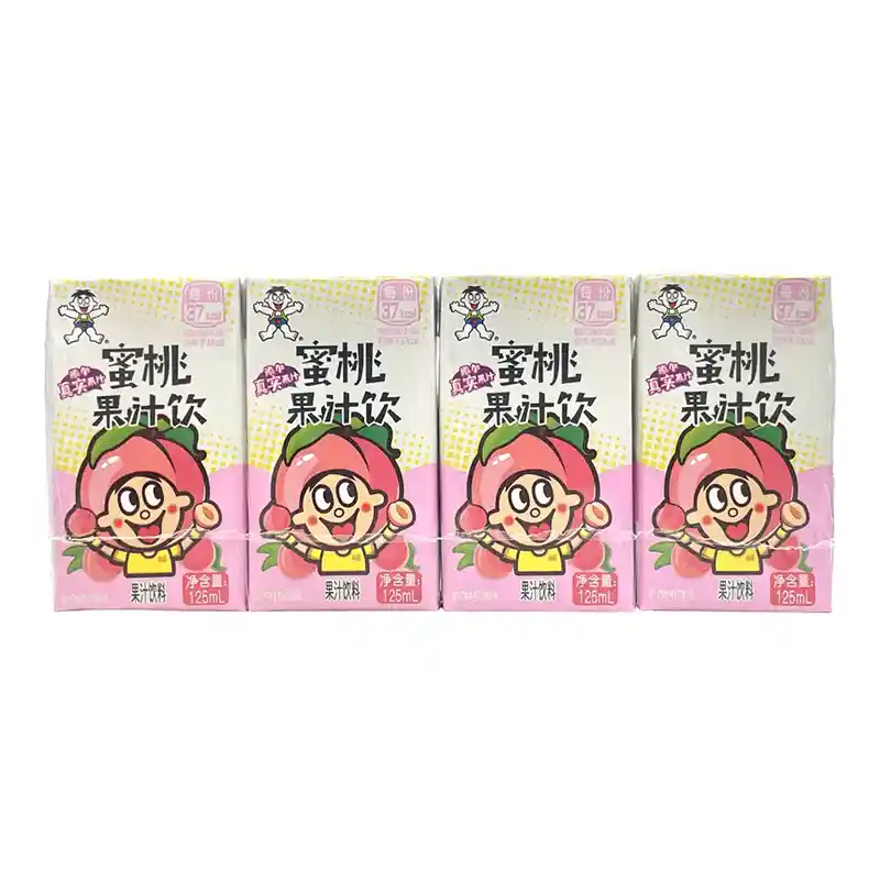 旺旺 蜜桃果汁饮料 四联包 125毫升*4 /Pfirsichsaftgetränk 4er-Pack 125ml x4 WANT WANT