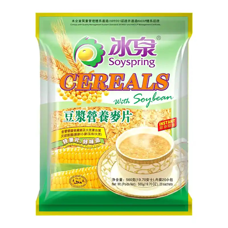 冰泉 大豆豆浆营养麦片 560克 /Getreideflocken Cerealien mit Sojabohnen 560g Soyspring