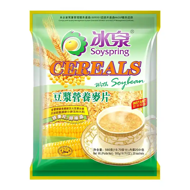 冰泉 大豆豆浆营养麦片 560克 /Getreideflocken Cerealien mit Sojabohnen 560g Soyspring