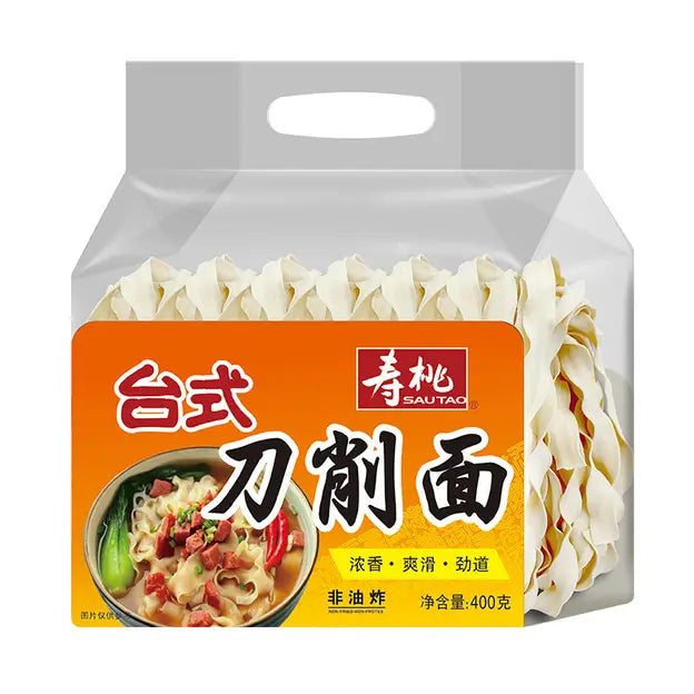 寿桃牌 台式刀削面非油炸 400克 /Geschnitte Nudeln im Taiwanesischen Stil 400g SaoTao