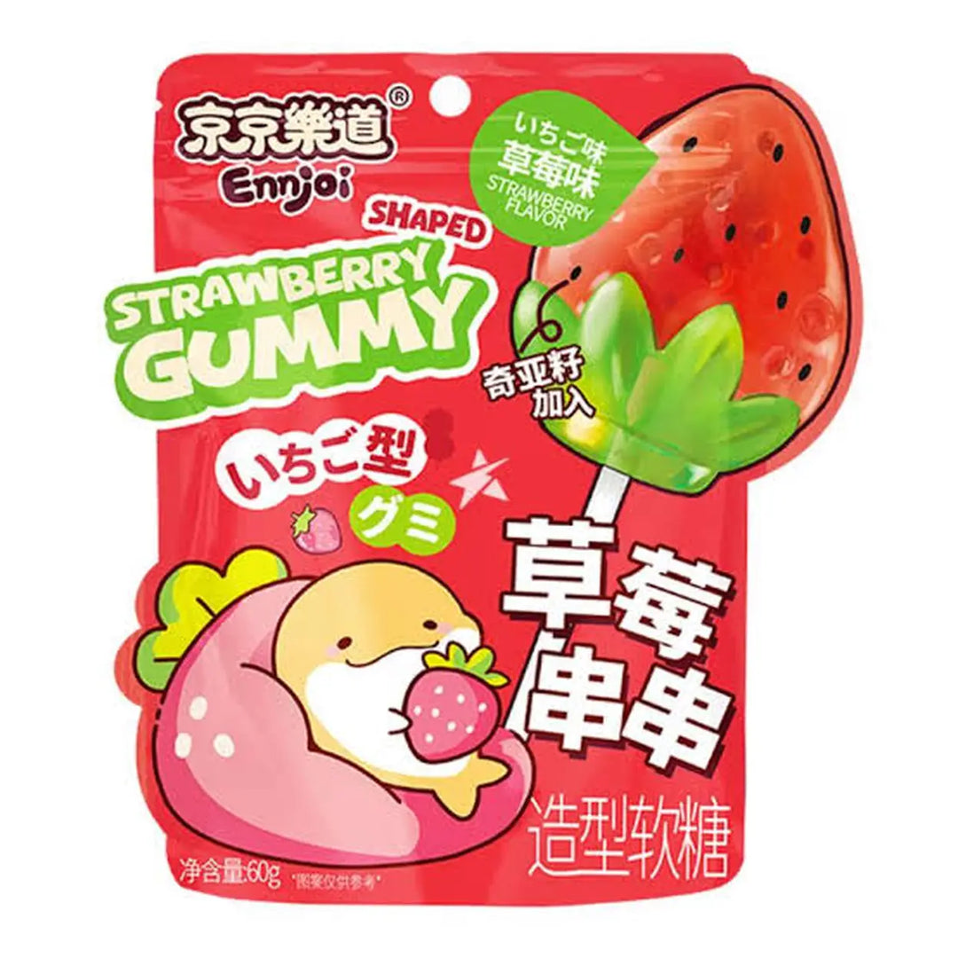 京京乐道 串串软糖 草莓 60克 /Strawberry Gummibonbons 60g JJLD
