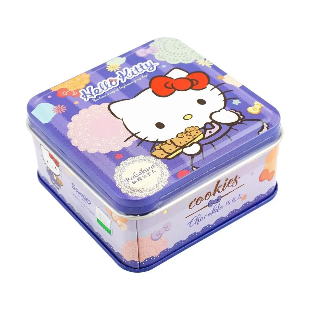 红樱花 凯蒂猫 巧克力饼干 铁盒装 65克 /Hello Kitty Schokoladenkeks Dose 65g Red Sakura